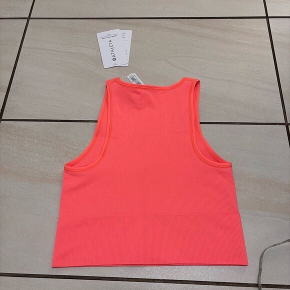 Athleta Aurora Crop Rib Tank NEW with tags Size XS Sunset Glow - Picture 6 of 16